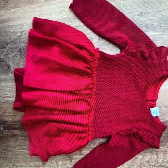 Gap Baby Girl Long sleeves Red sparkle onesie dresss - Picture 5 of 5